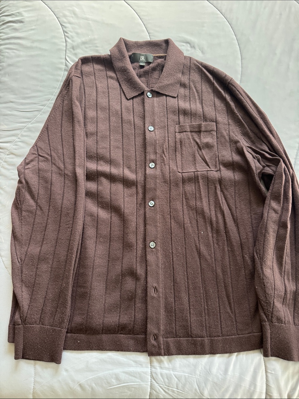 Banana Republic Button-Up Knit Shirt in Brown